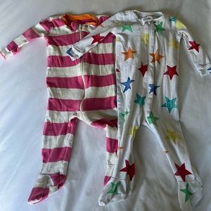 Primary Stars and Stripes Organic Zip Footie.  Size 6-9 months